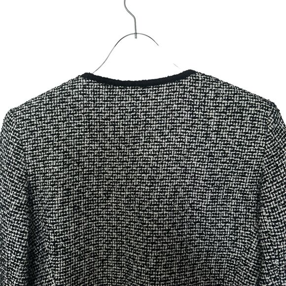 NEW Express $128 White Black Tweed Jacket Blazer Cropped 3/4 Sleeve Women’s 10 - Picture 10 of 16
